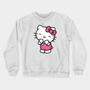 vintage-girl cat Crewneck Sweatshirt